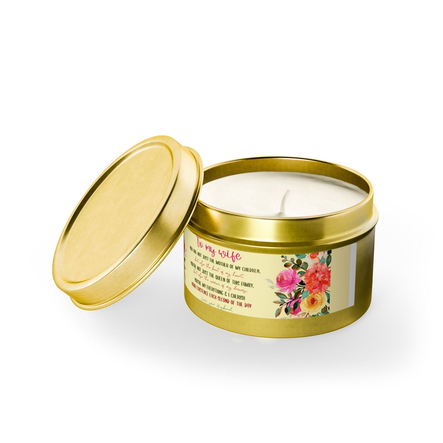 To My Beloved Wife Love Note Candle - Aromatherapy Tin Candle