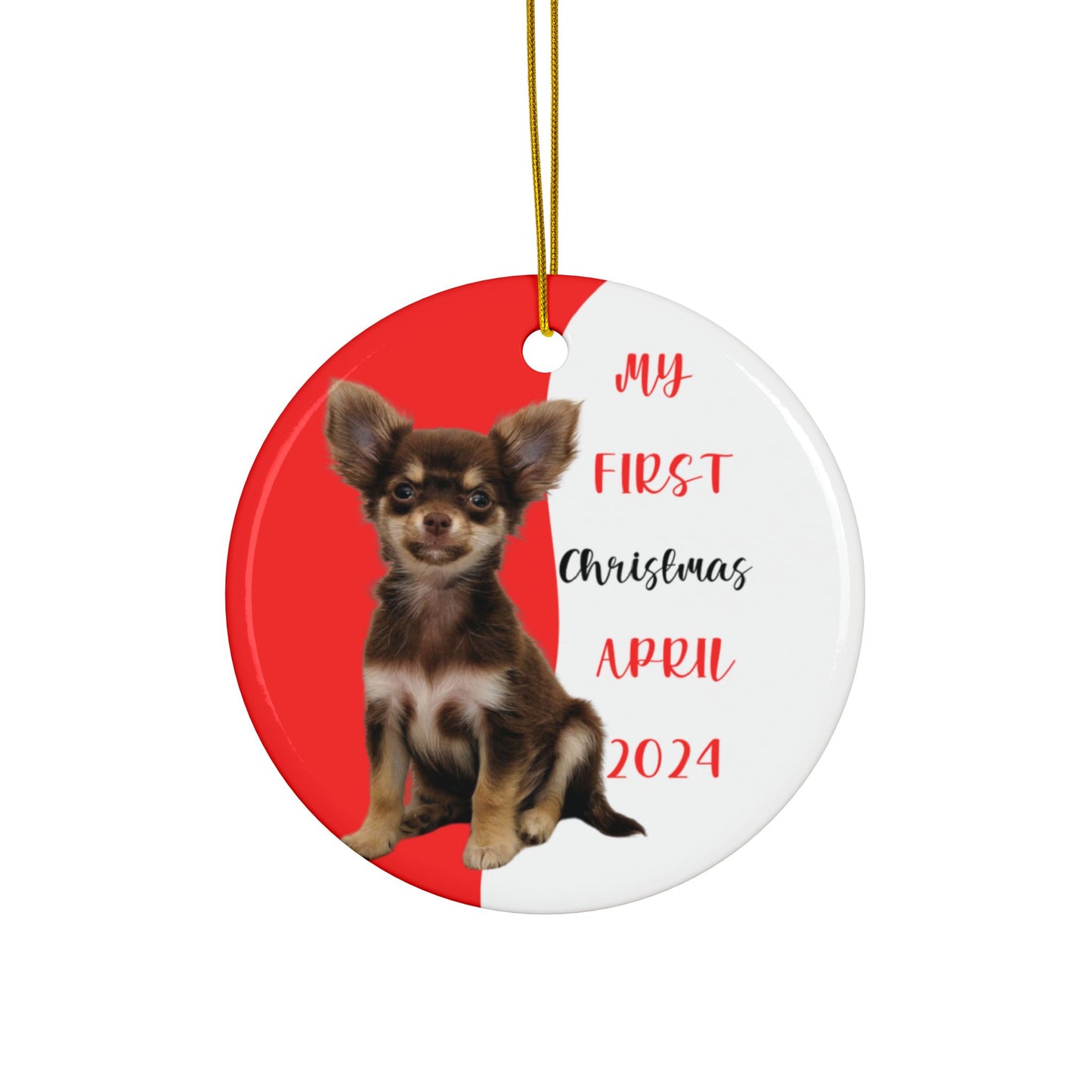 Chihuahua first Christmas with these custom ceramic ornament, Chihuahua Puppies First Christmas, Gift for Dog Lovers, Holiday Decor, Gift