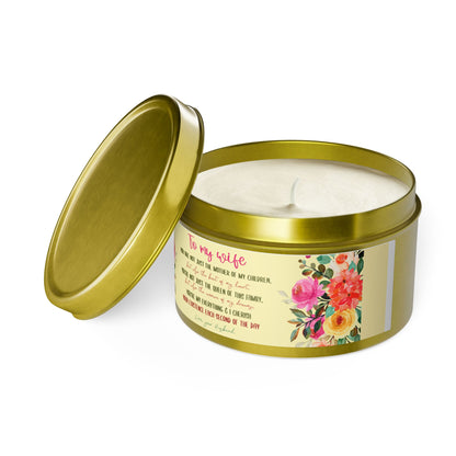 To My Beloved Wife Love Note Candle - Aromatherapy Tin Candle