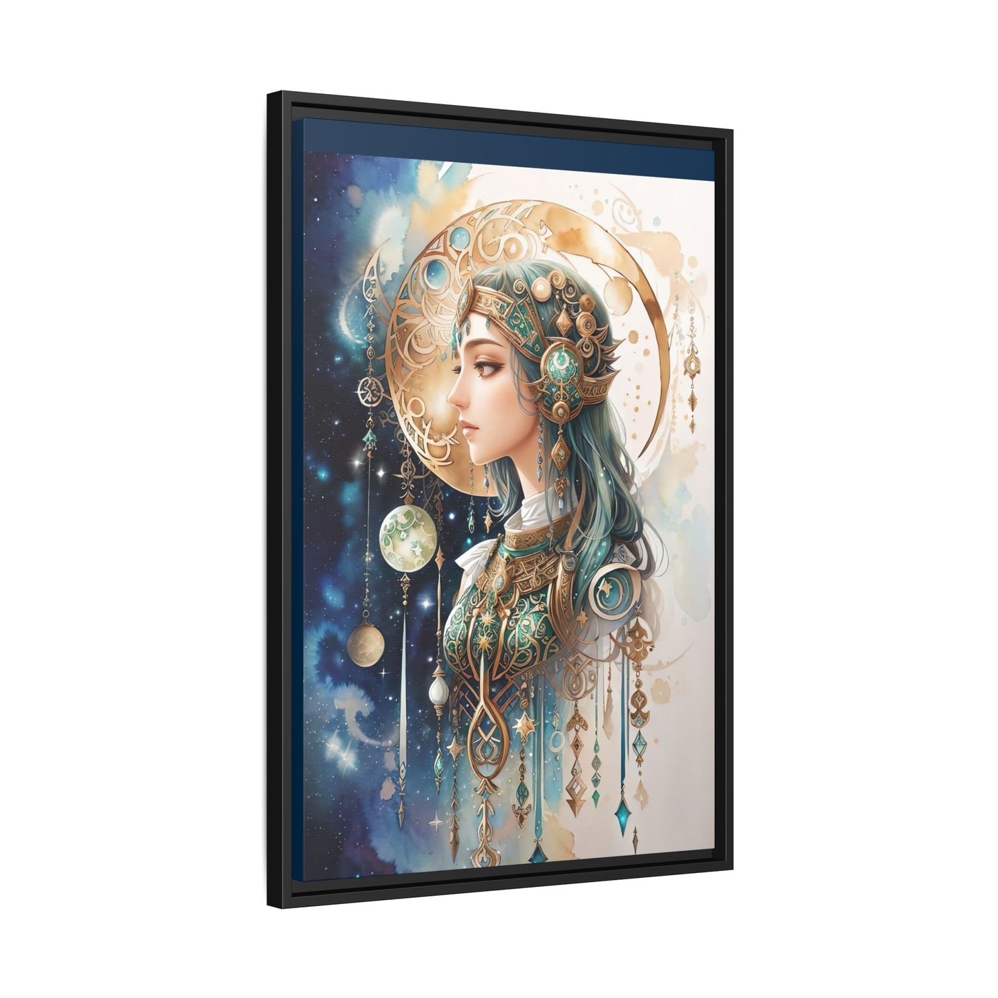 Celestial Celtic Moon Goddess Watercolor Art