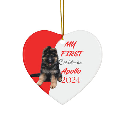 German Shepard first Christmas, Personalized German Shepherd Custom name ornament, pet lovers ornament, puppies first christmas, holiday