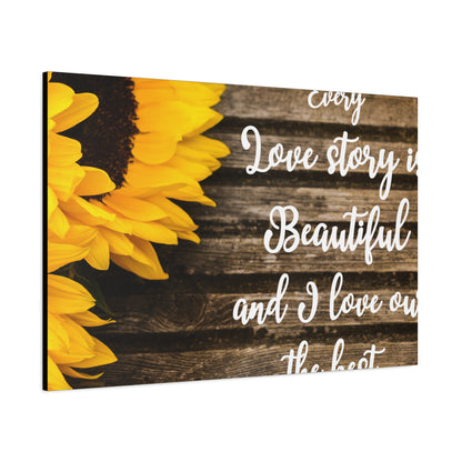 Sunflower Love: Inspirational Wall Art with Heartfelt Quote