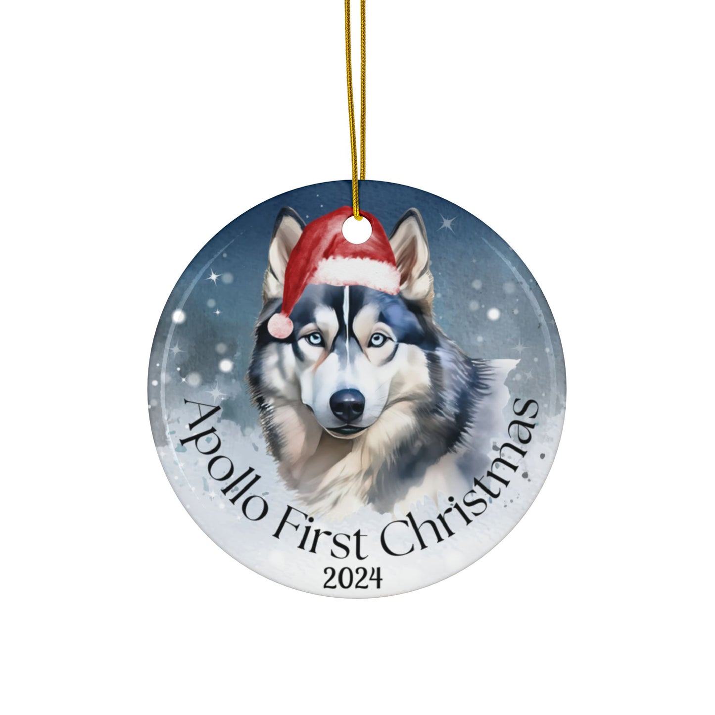 Husky personalized the first Christmas ornament, a pet lover's holiday gift, a Christmas gift for a dog lover, holiday decor, and holiday