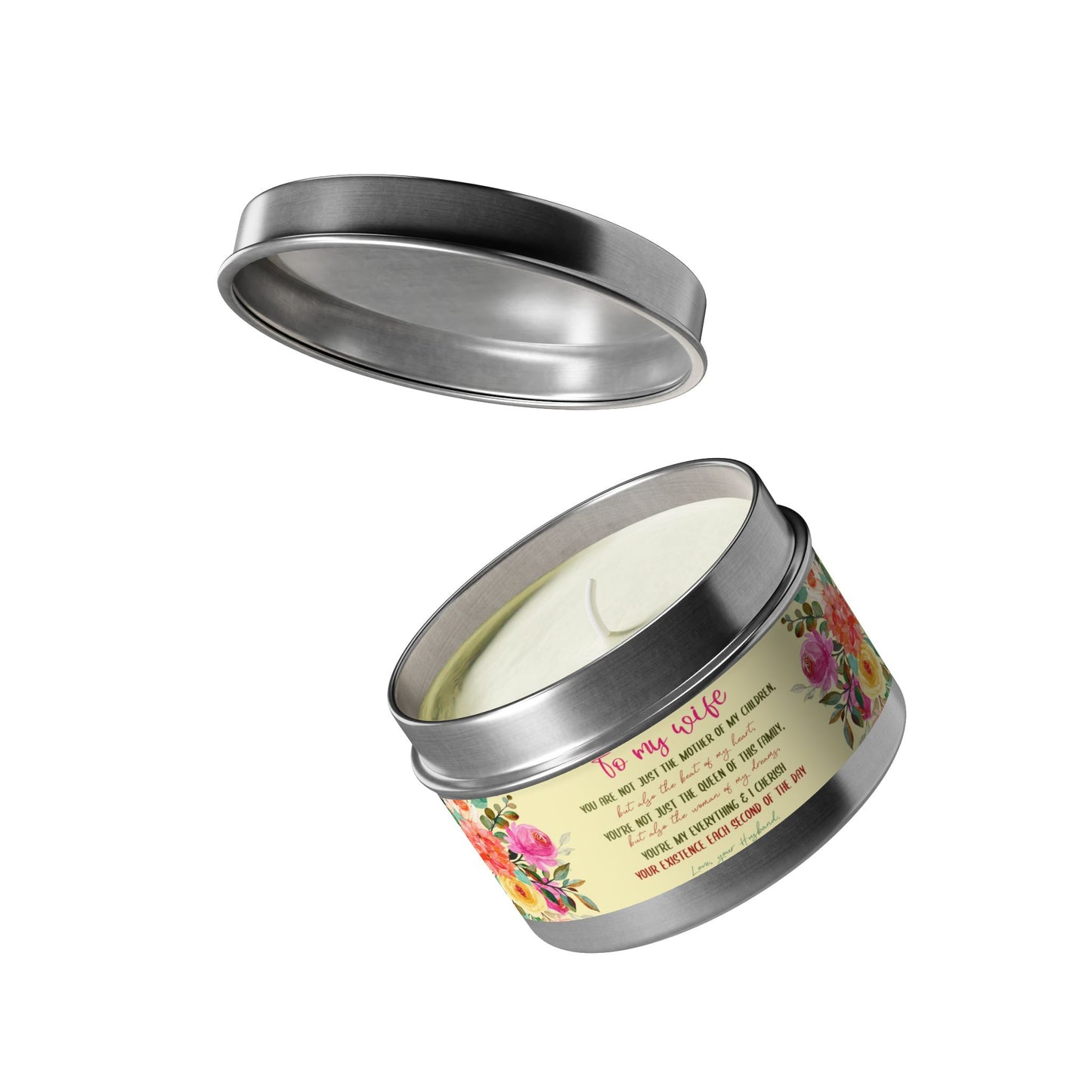 To My Beloved Wife Love Note Candle - Aromatherapy Tin Candle