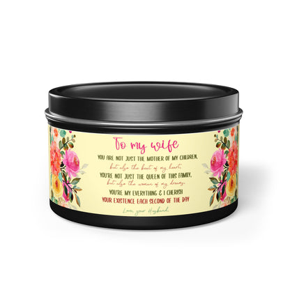 To My Beloved Wife Love Note Candle - Aromatherapy Tin Candle