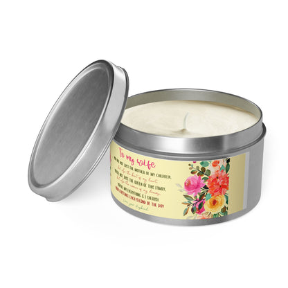 To My Beloved Wife Love Note Candle - Aromatherapy Tin Candle