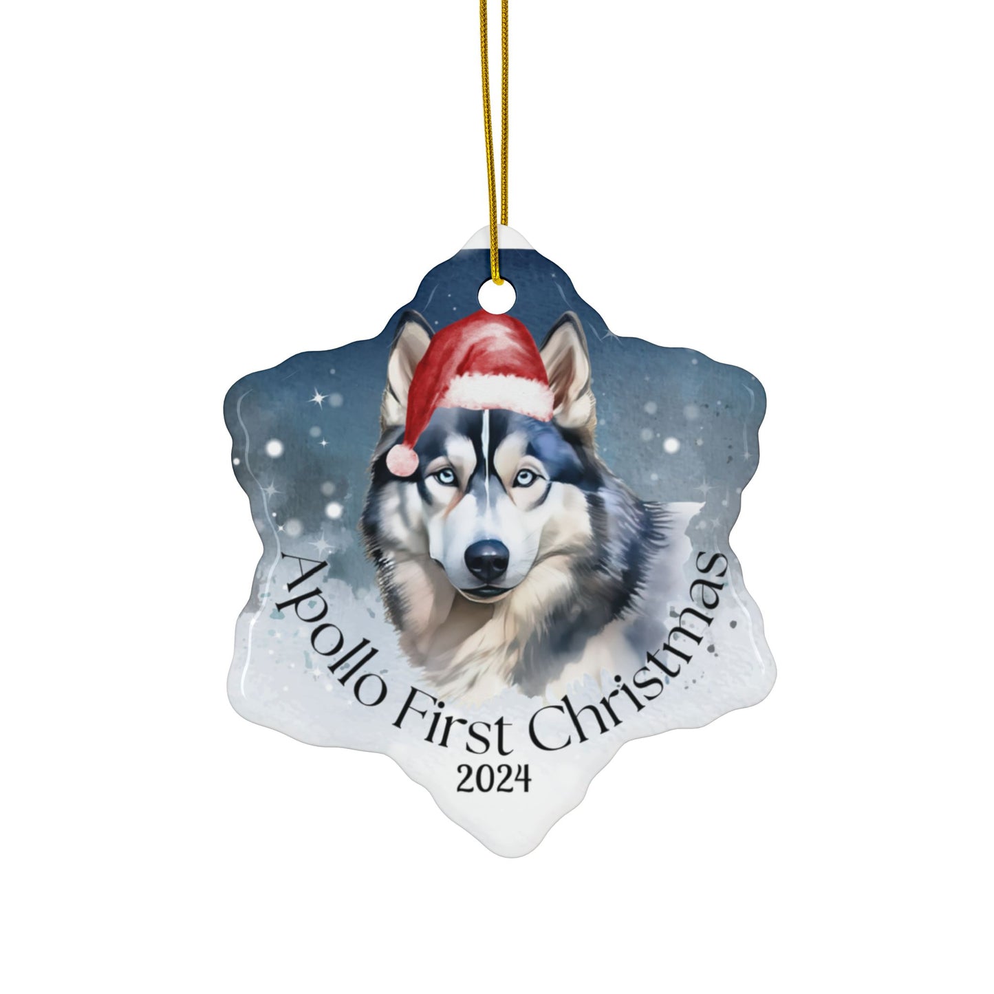 Husky personalized the first Christmas ornament, a pet lover's holiday gift, a Christmas gift for a dog lover, holiday decor, and holiday