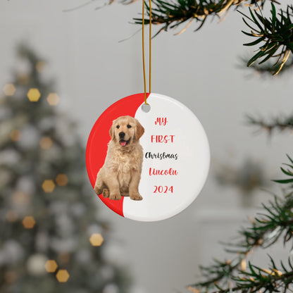 Golden Retriever First Christmas Ornament, Gift for Her, Puppies First Christmas, Christmas Gift, dog lover, Golden gift