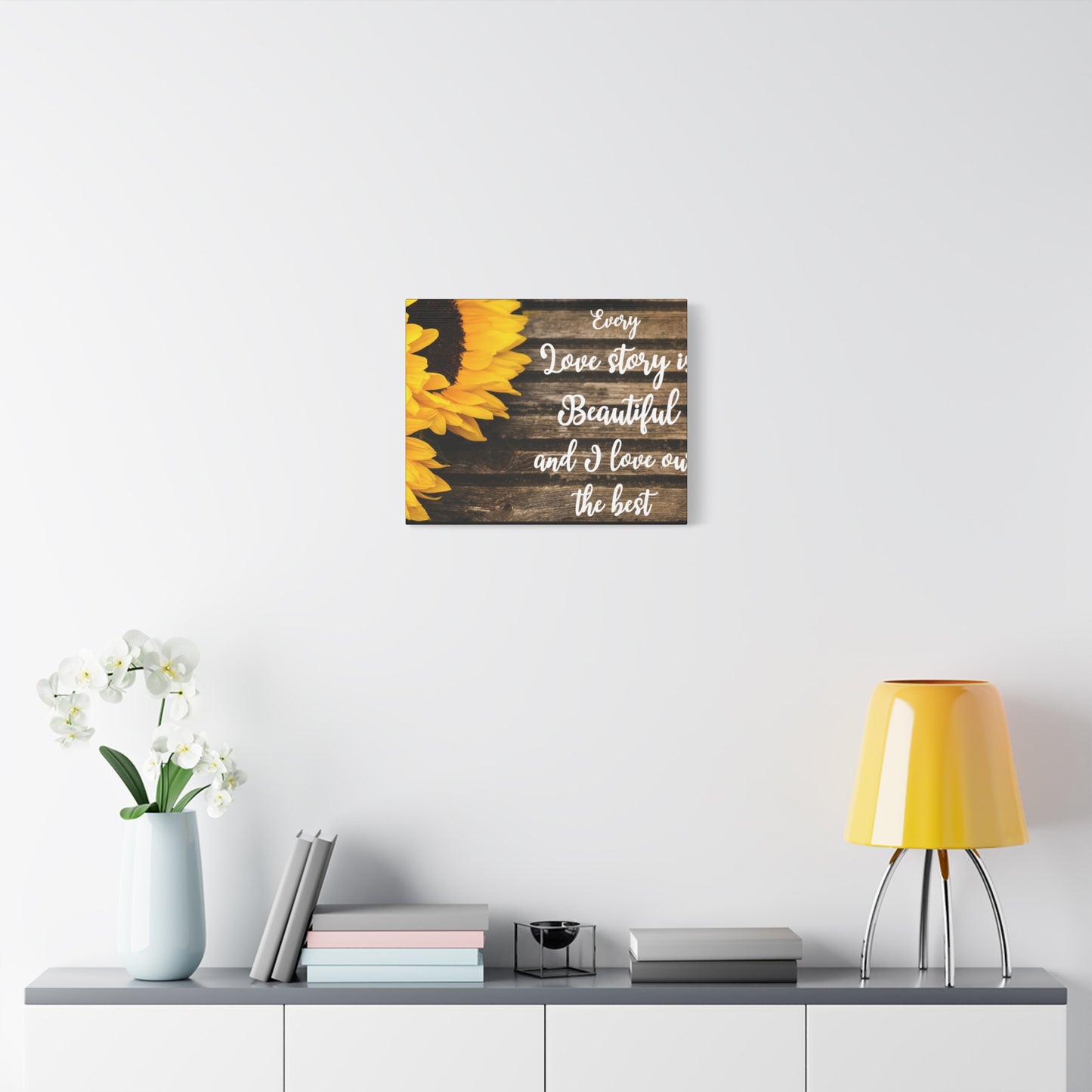 Sunflower Love: Inspirational Wall Art with Heartfelt Quote