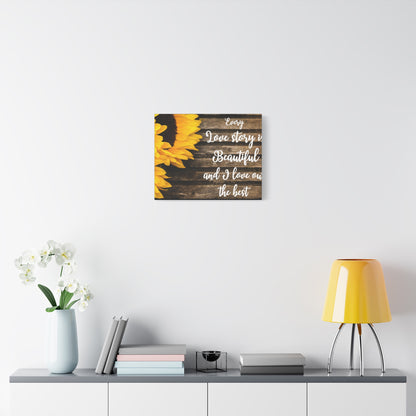 Sunflower Love: Inspirational Wall Art with Heartfelt Quote