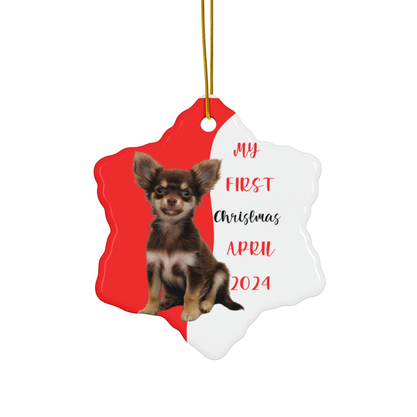 Chihuahua first Christmas with these custom ceramic ornament, Chihuahua Puppies First Christmas, Gift for Dog Lovers, Holiday Decor, Gift