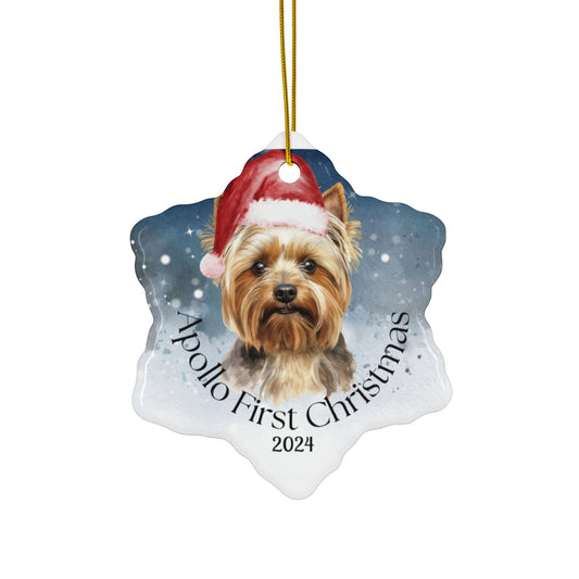 Yorkshire Terrier personalized christmas ornament, Yorkshire Terriers first christmas, holiday gift, pet lover, holiday decor, Christmas