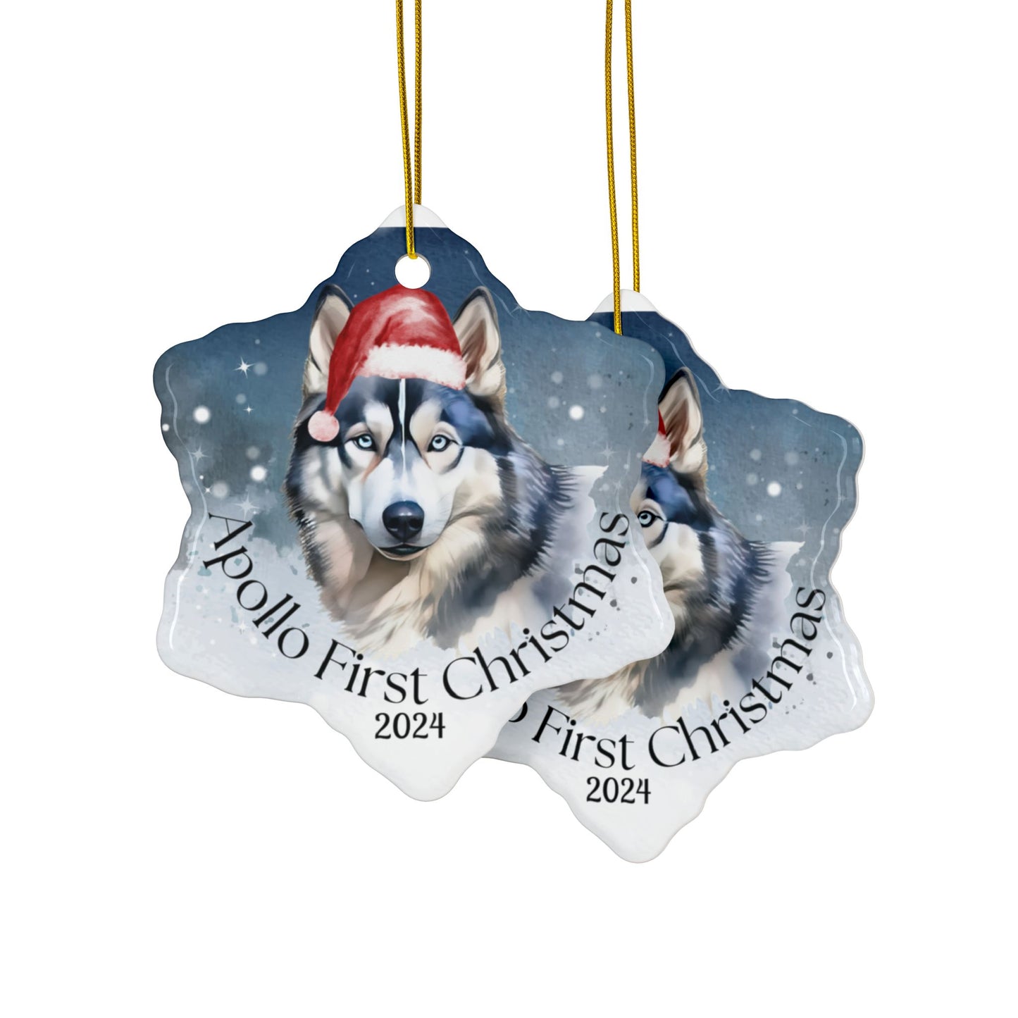 Husky personalized the first Christmas ornament, a pet lover's holiday gift, a Christmas gift for a dog lover, holiday decor, and holiday