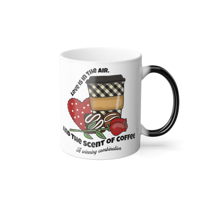 Valentines Day mug "Life Begins After Coffee... and Love" Heat-Activated Mug