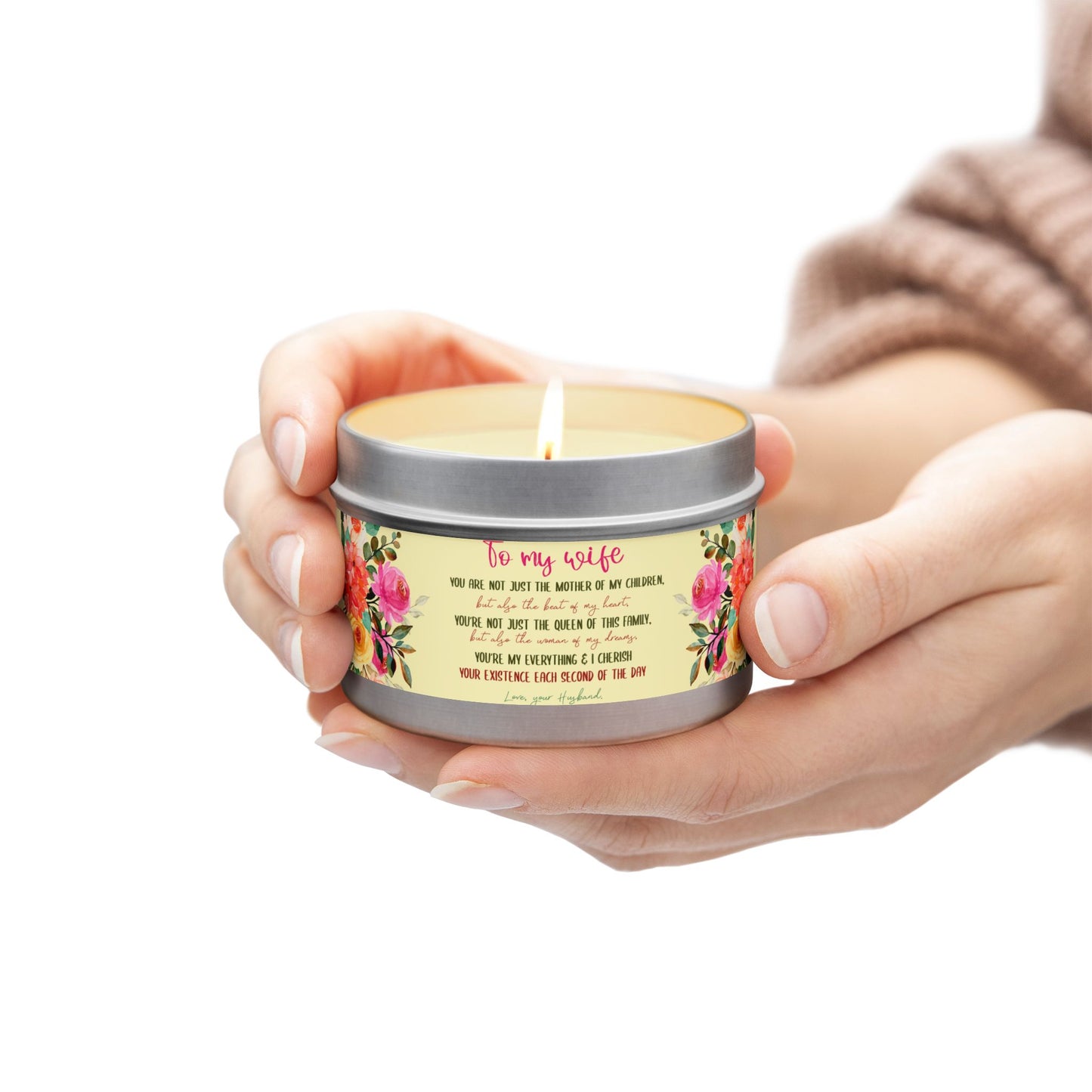 To My Beloved Wife Love Note Candle - Aromatherapy Tin Candle