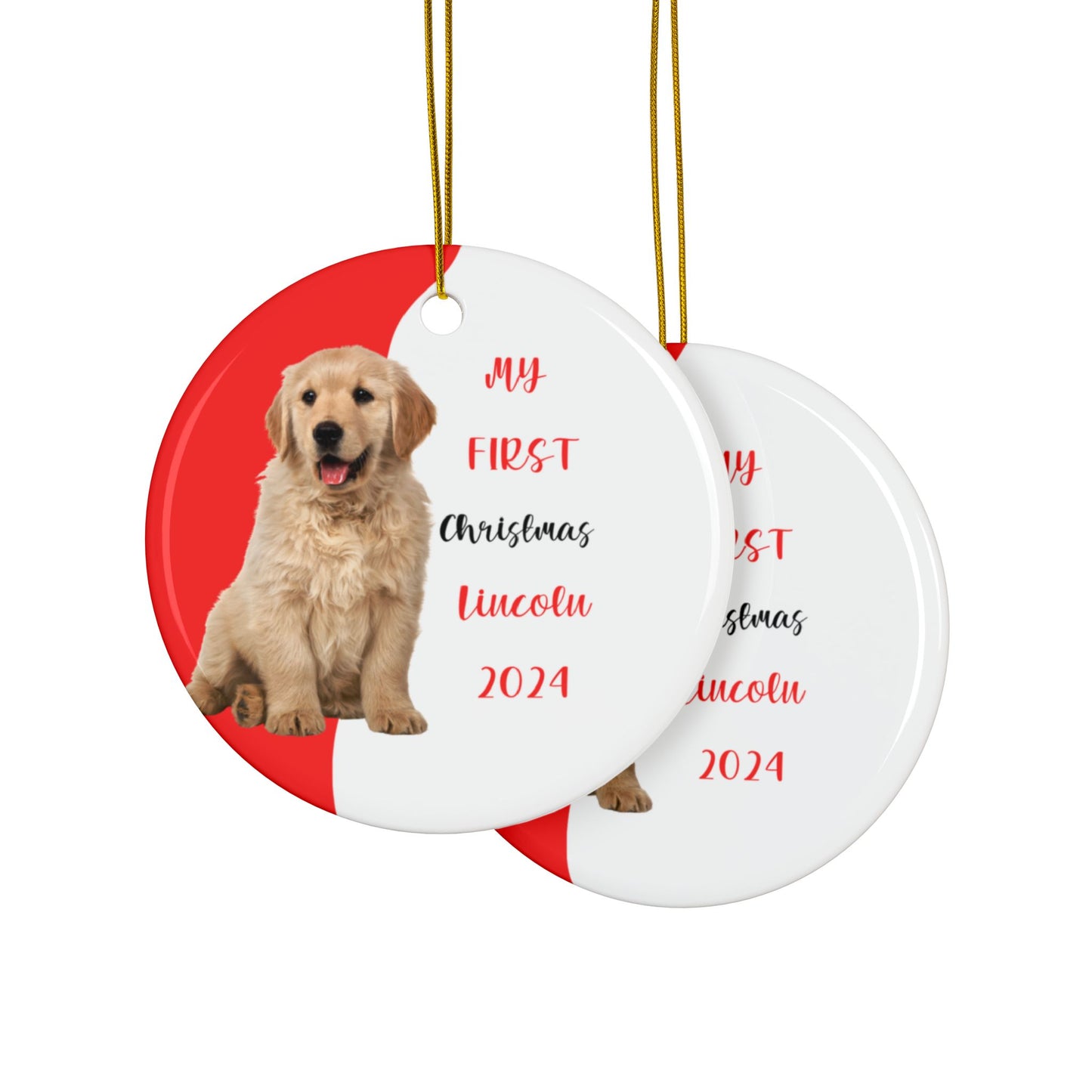 Golden Retriever First Christmas Ornament, Gift for Her, Puppies First Christmas, Christmas Gift, dog lover, Golden gift