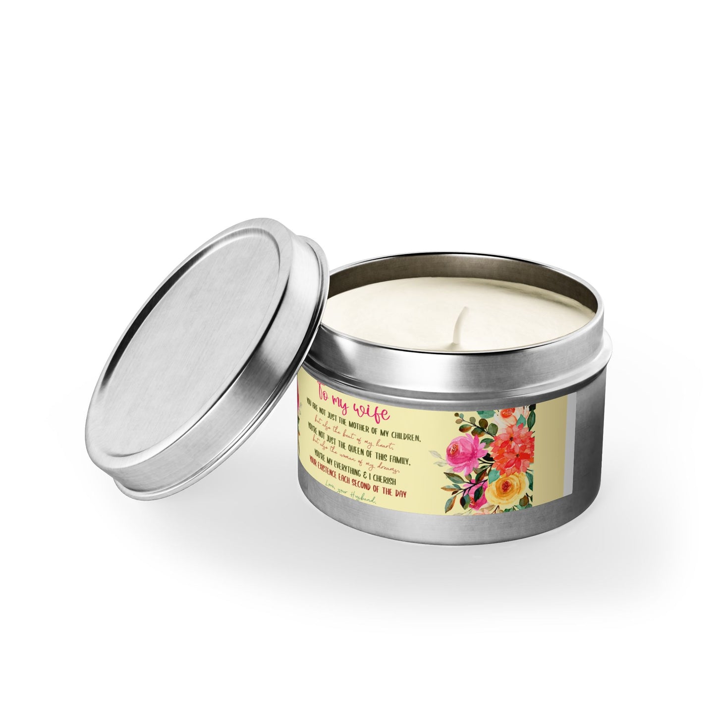 To My Beloved Wife Love Note Candle - Aromatherapy Tin Candle