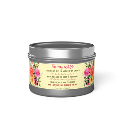 To My Beloved Wife Love Note Candle - Aromatherapy Tin Candle