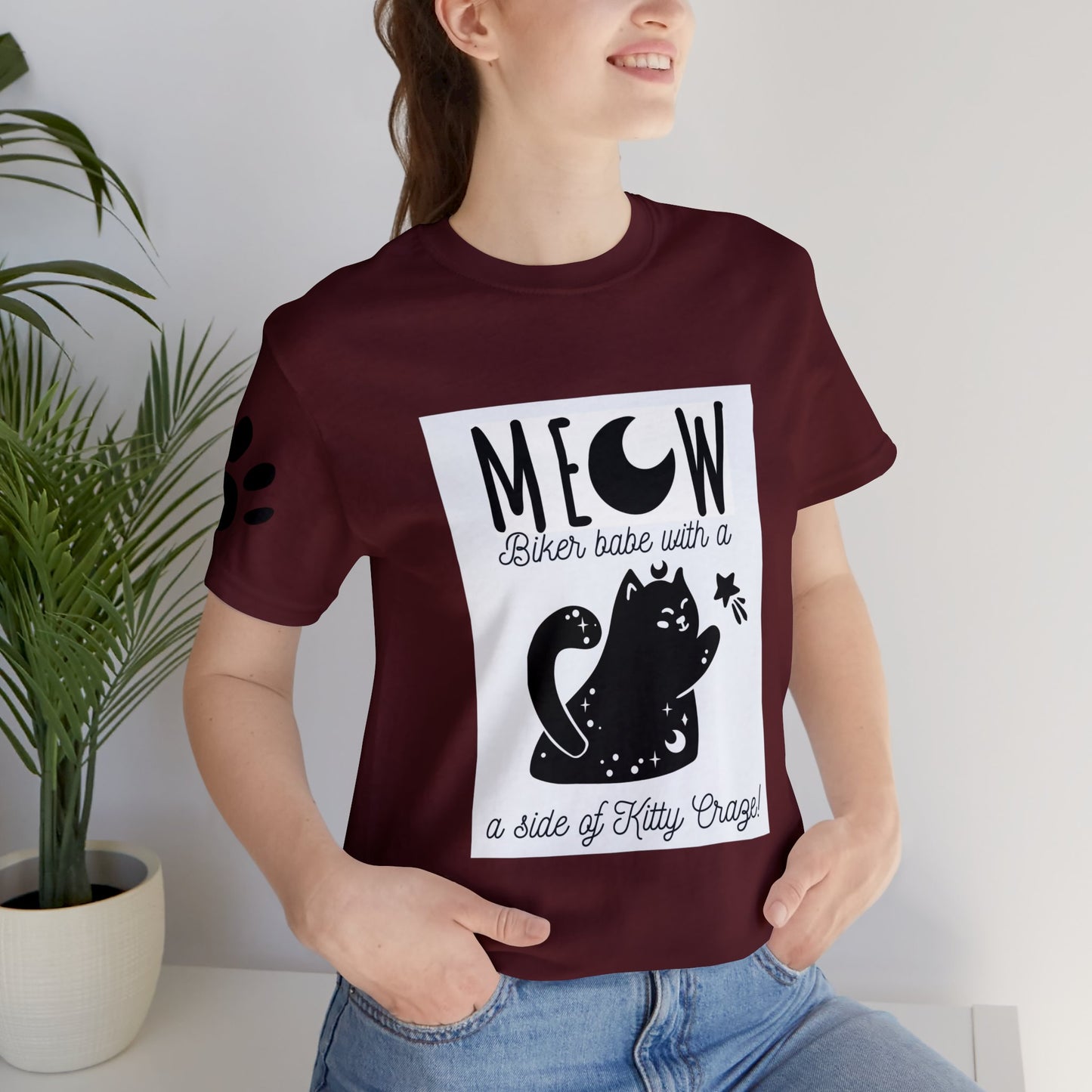 Black Cat T-Shirt, Graphic Tee, Motorcycle Black Cat t-shirt, Gift for woman, Custom T-Shirt Artistic Apparel