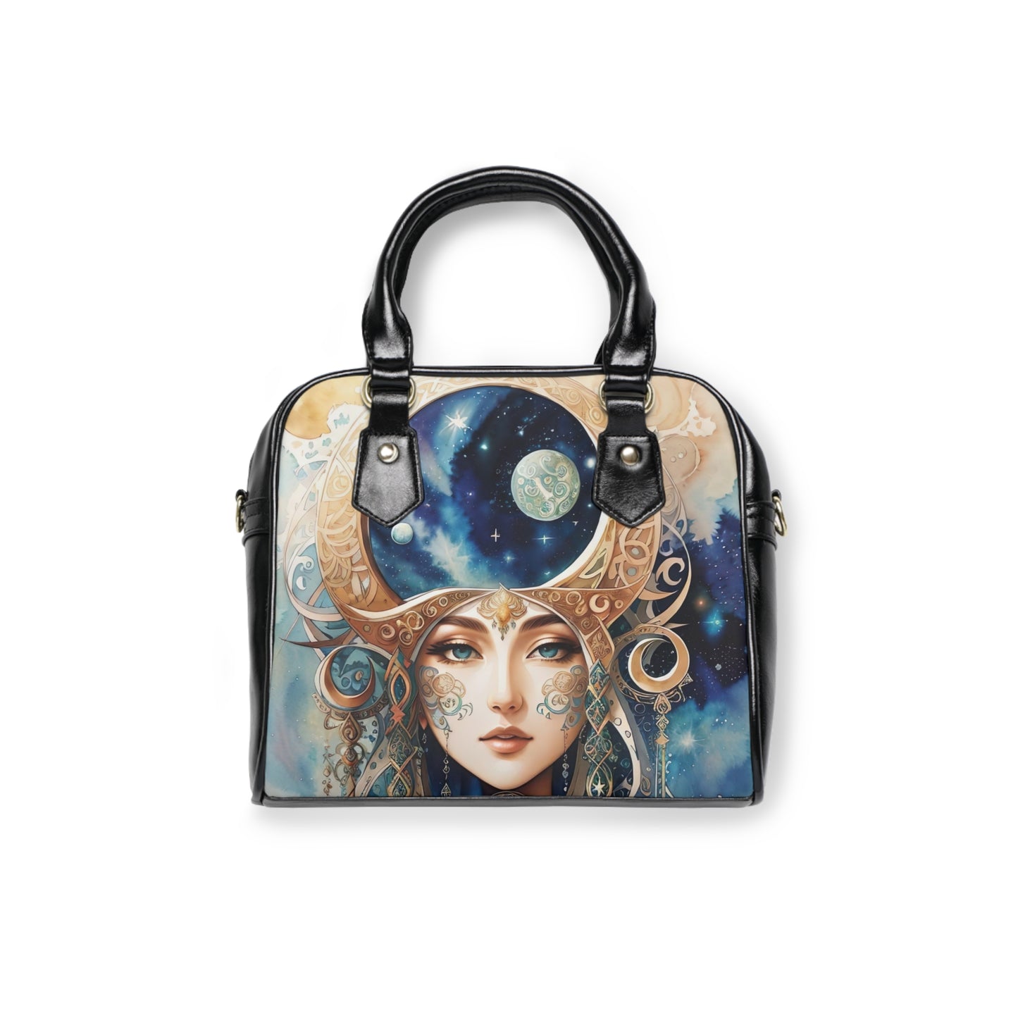 Shoulder Handbag - Celtic Goddess Watercolor Painting Design