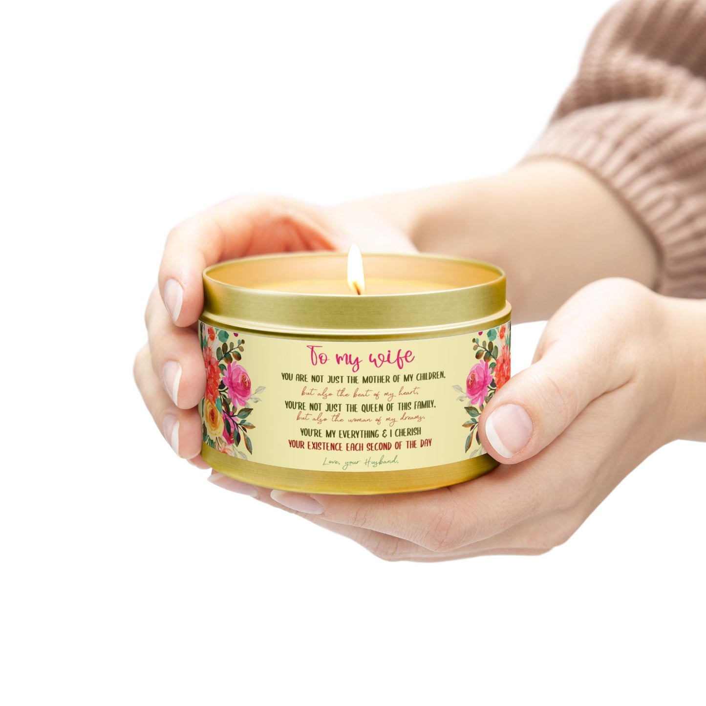 To My Beloved Wife Love Note Candle - Aromatherapy Tin Candle