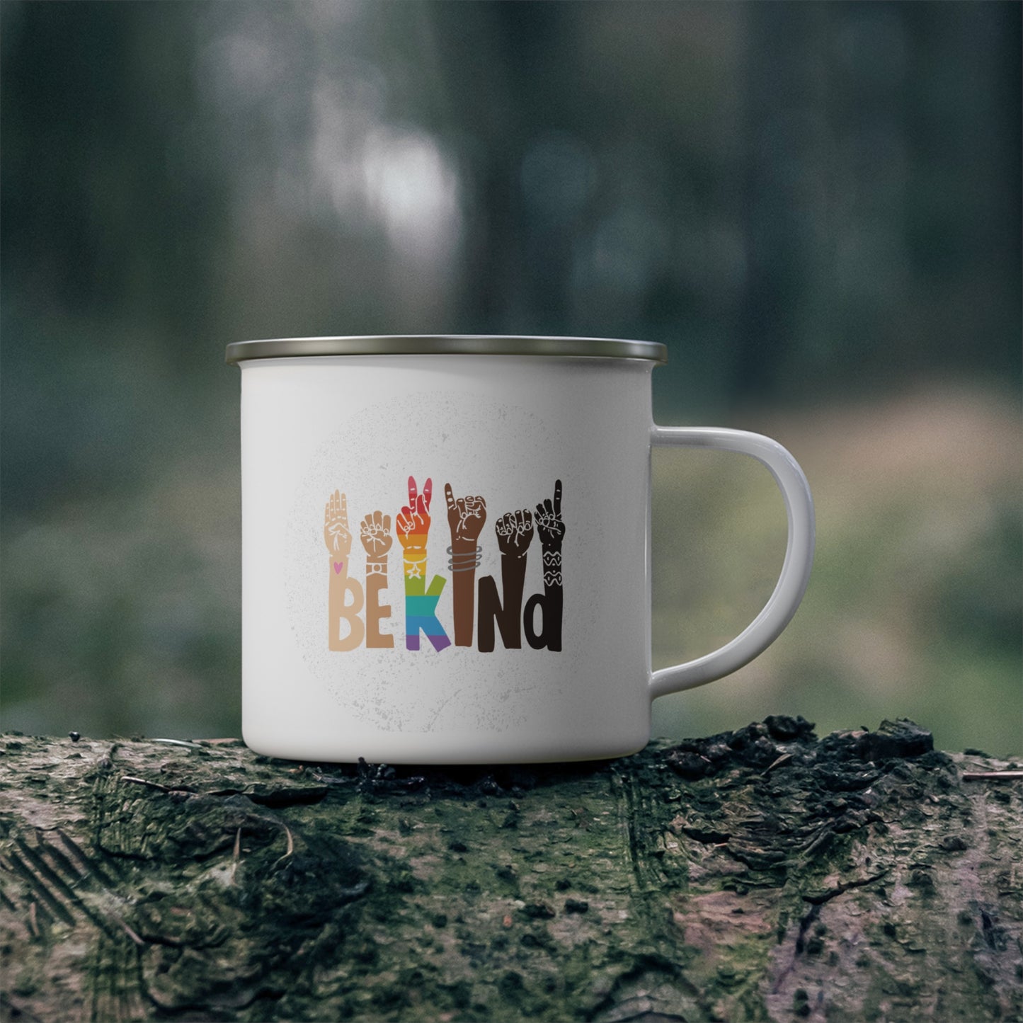 Be Kind Camping Mug – A World of Hands United in Kindness