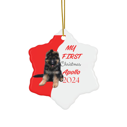 German Shepard first Christmas, Personalized German Shepherd Custom name ornament, pet lovers ornament, puppies first christmas, holiday