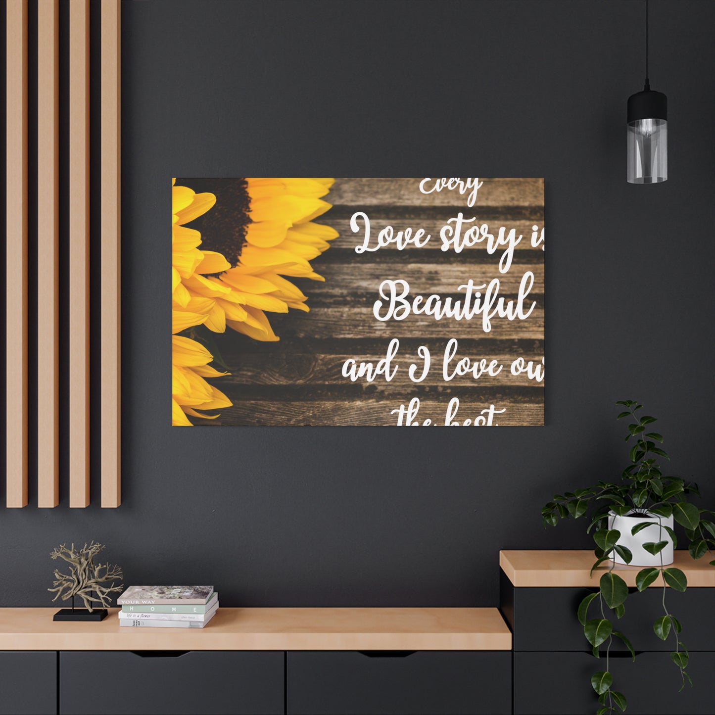 Sunflower Love: Inspirational Wall Art with Heartfelt Quote