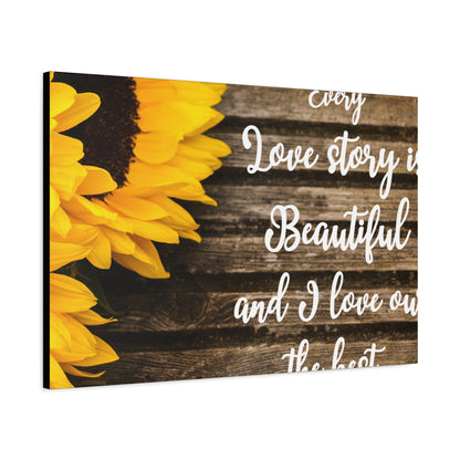 Sunflower Love: Inspirational Wall Art with Heartfelt Quote