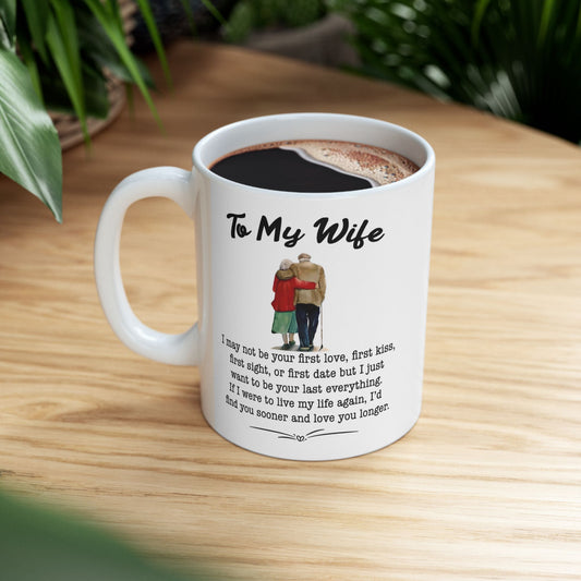 To My Wife Forever Love – Hand in Hand Couple's Mug Red Coat