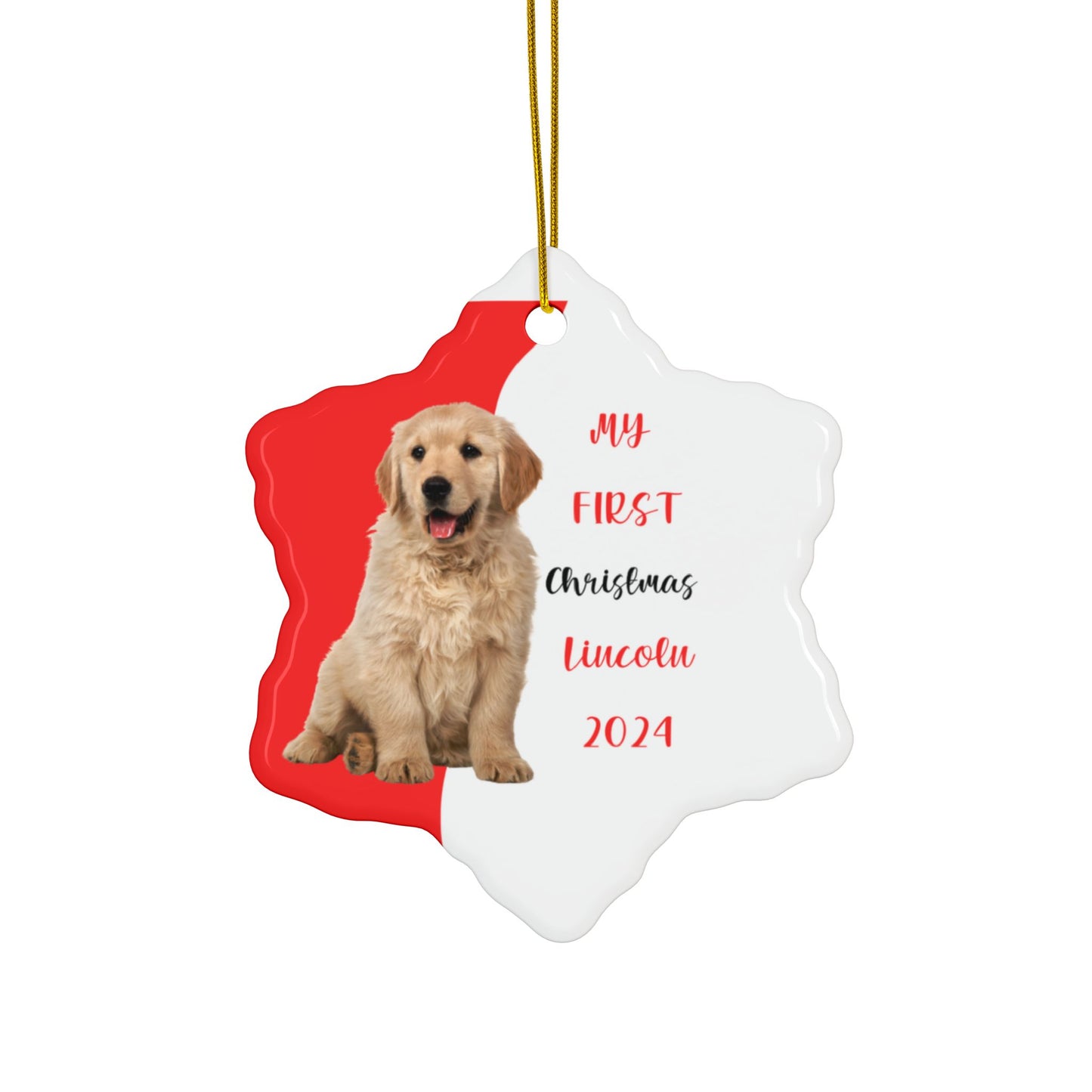 Golden Retriever First Christmas Ornament, Gift for Her, Puppies First Christmas, Christmas Gift, dog lover, Golden gift