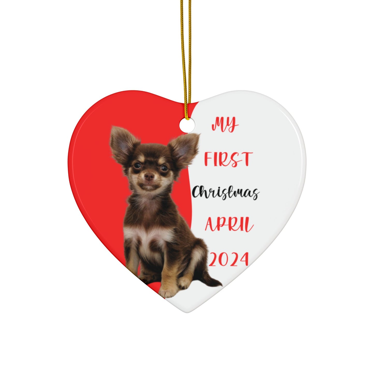 Chihuahua first Christmas with these custom ceramic ornament, Chihuahua Puppies First Christmas, Gift for Dog Lovers, Holiday Decor, Gift