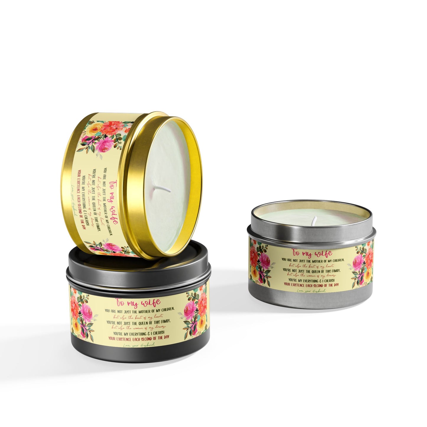 To My Beloved Wife Love Note Candle - Aromatherapy Tin Candle