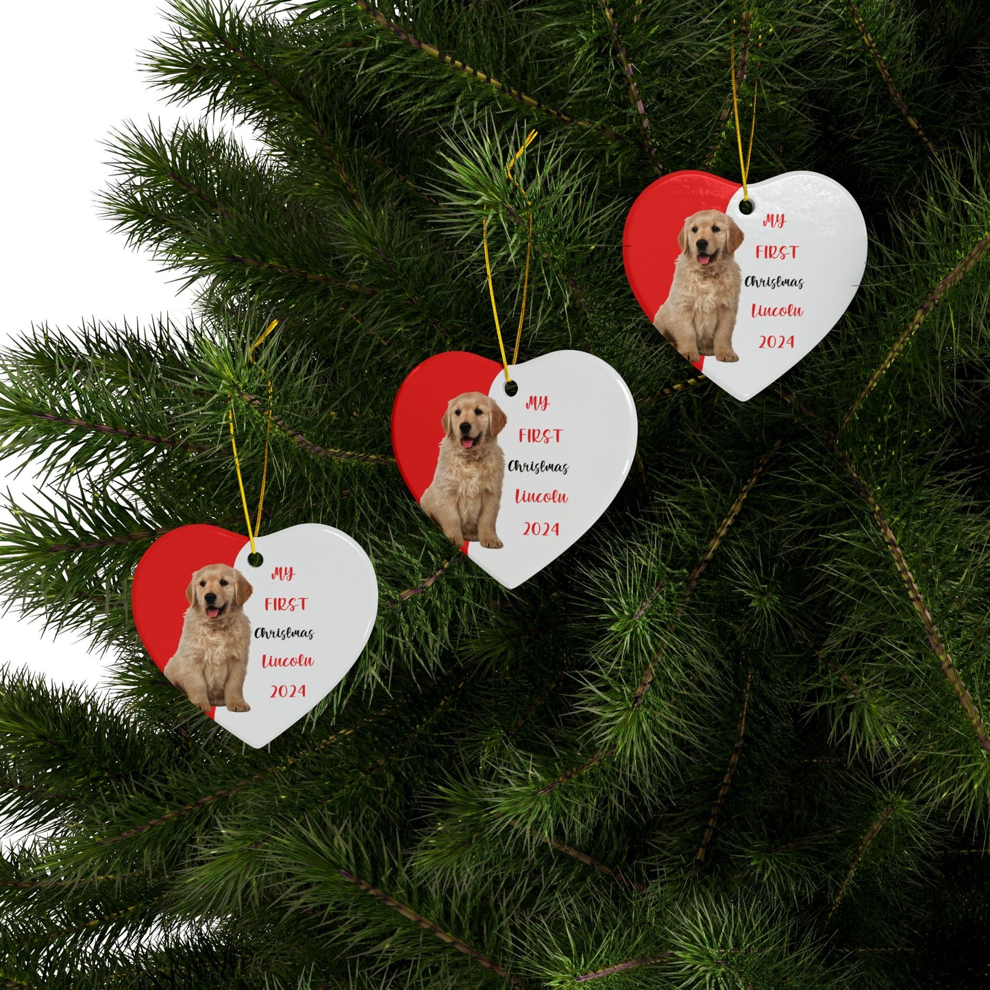 Golden Retriever First Christmas Ornament, Gift for Her, Puppies First Christmas, Christmas Gift, dog lover, Golden gift