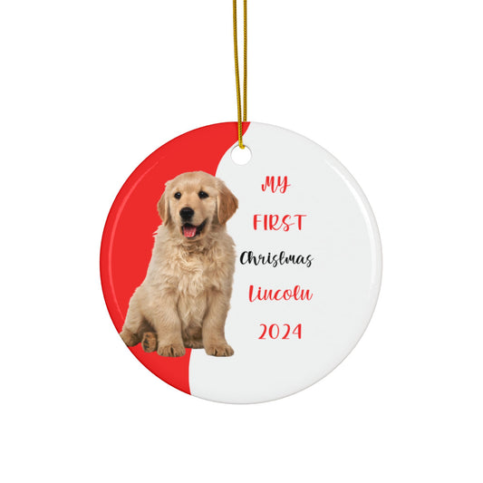 Golden Retriever First Christmas Ornament, Gift for Her, Puppies First Christmas, Christmas Gift, dog lover, Golden gift