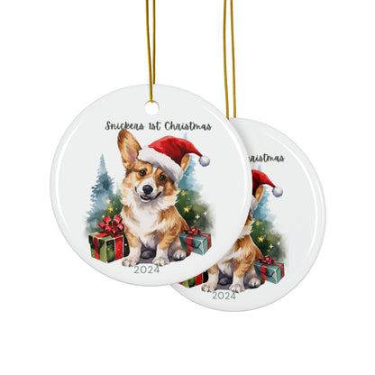 Personalized Corgi Ornament, Christmas Gift, First Christmas, Corgi First Christmas, Christmas Ornament, Christmas Decor, Corgi Lovers