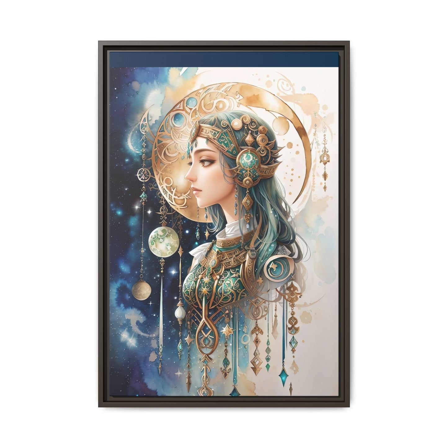 Celestial Celtic Moon Goddess Watercolor Art