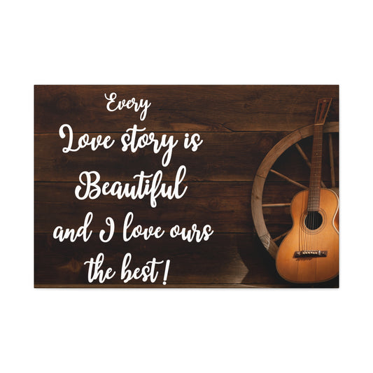 Every Love Story is Beautiful: Guitar and Wagon Wheel Art Description