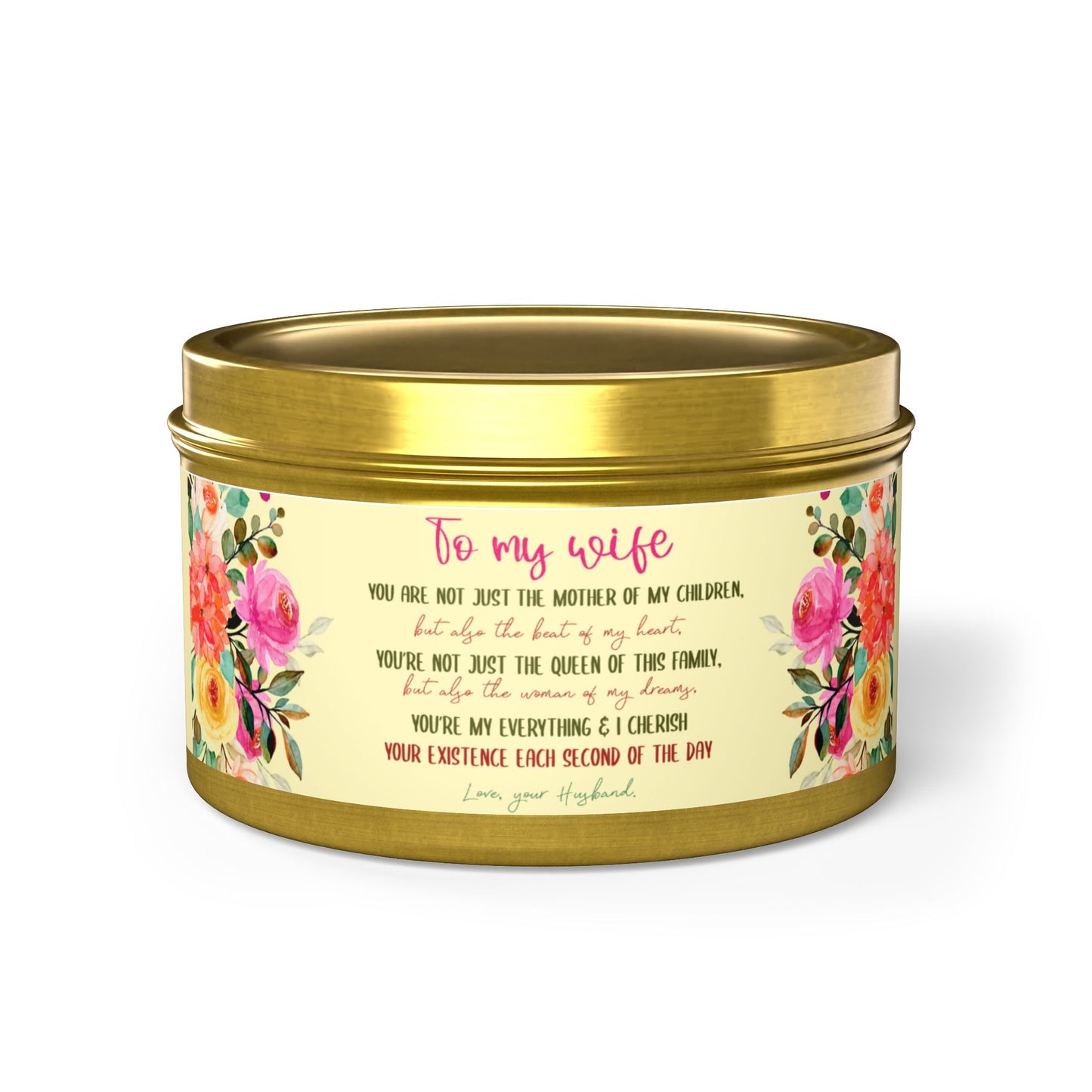 To My Beloved Wife Love Note Candle - Aromatherapy Tin Candle