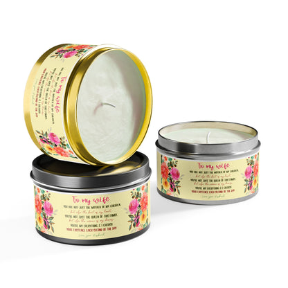 To My Beloved Wife Love Note Candle - Aromatherapy Tin Candle