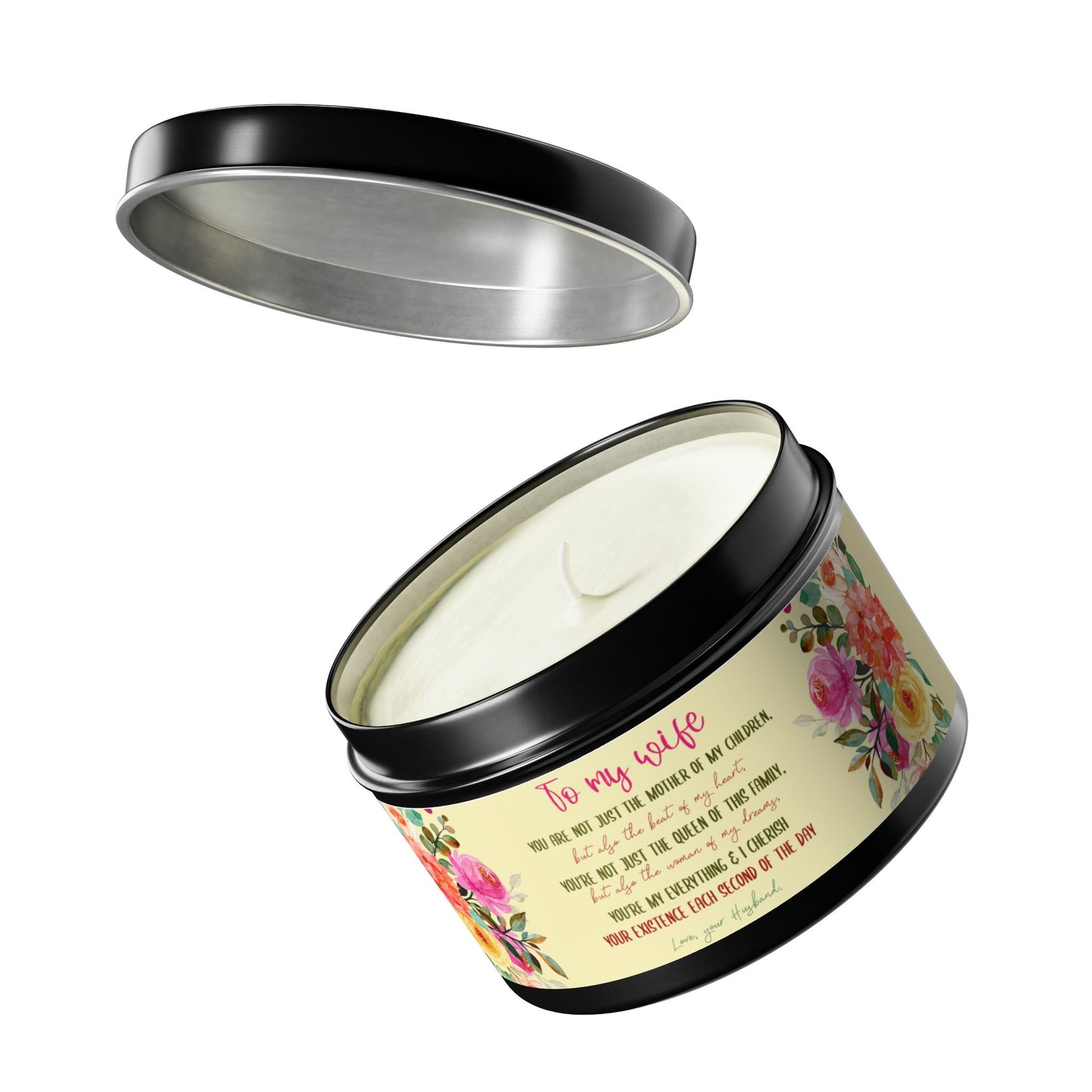 To My Beloved Wife Love Note Candle - Aromatherapy Tin Candle