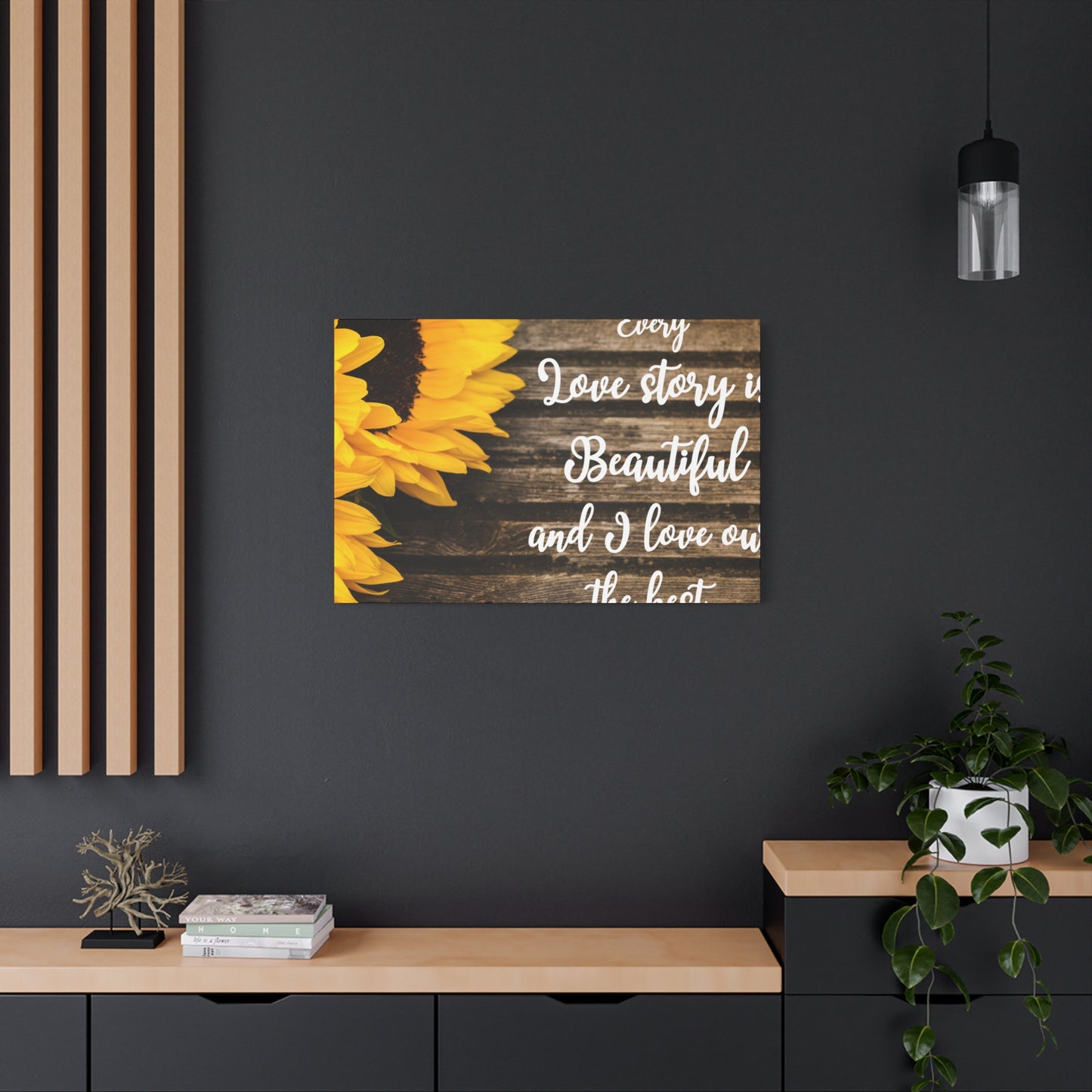 Sunflower Love: Inspirational Wall Art with Heartfelt Quote