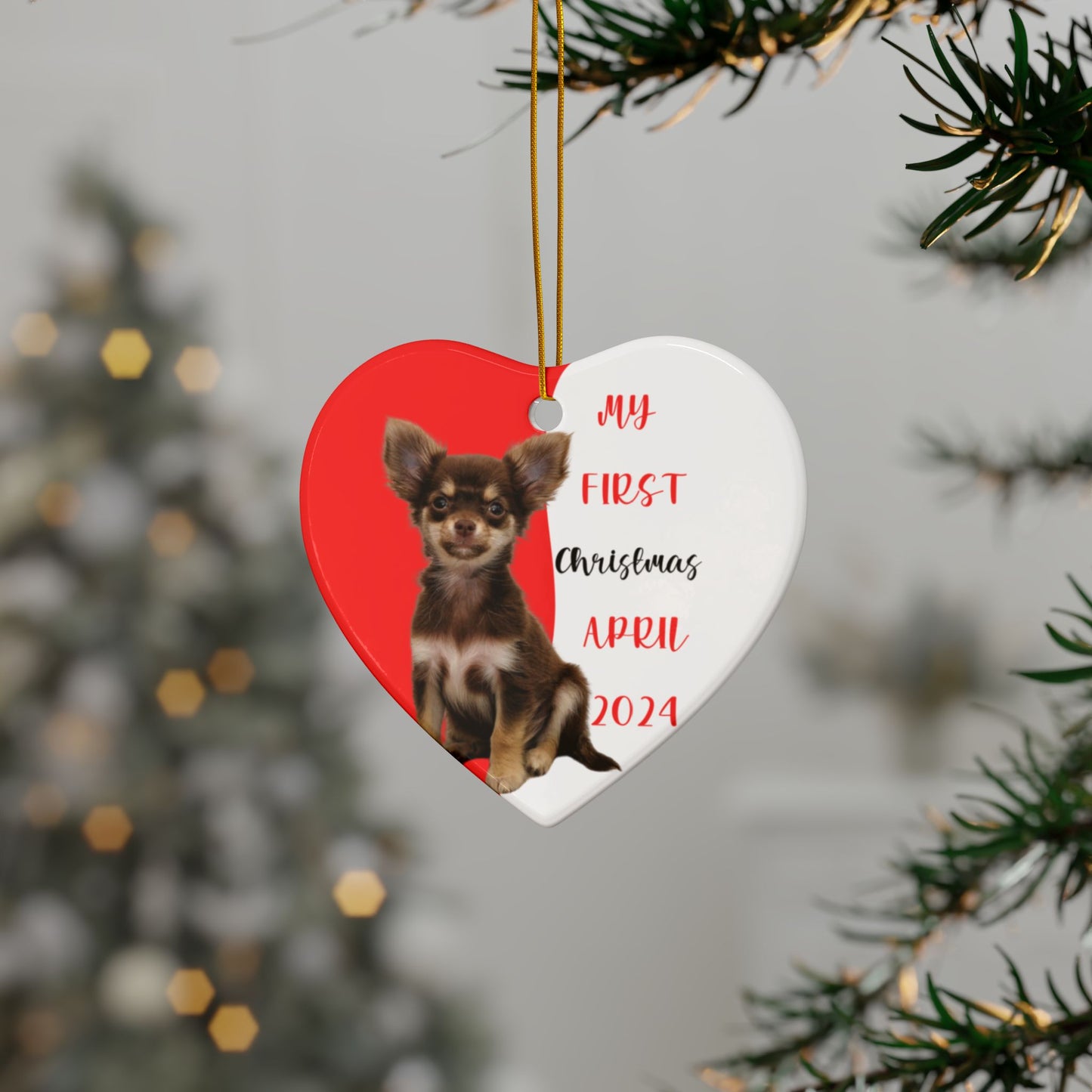 Chihuahua first Christmas with these custom ceramic ornament, Chihuahua Puppies First Christmas, Gift for Dog Lovers, Holiday Decor, Gift