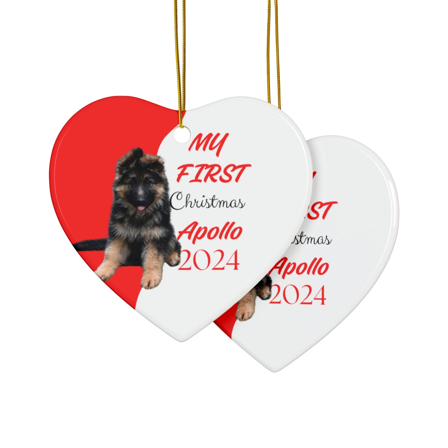 German Shepard first Christmas, Personalized German Shepherd Custom name ornament, pet lovers ornament, puppies first christmas, holiday