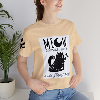 Black Cat T-Shirt, Graphic Tee, Motorcycle Black Cat t-shirt, Gift for woman, Custom T-Shirt Artistic Apparel