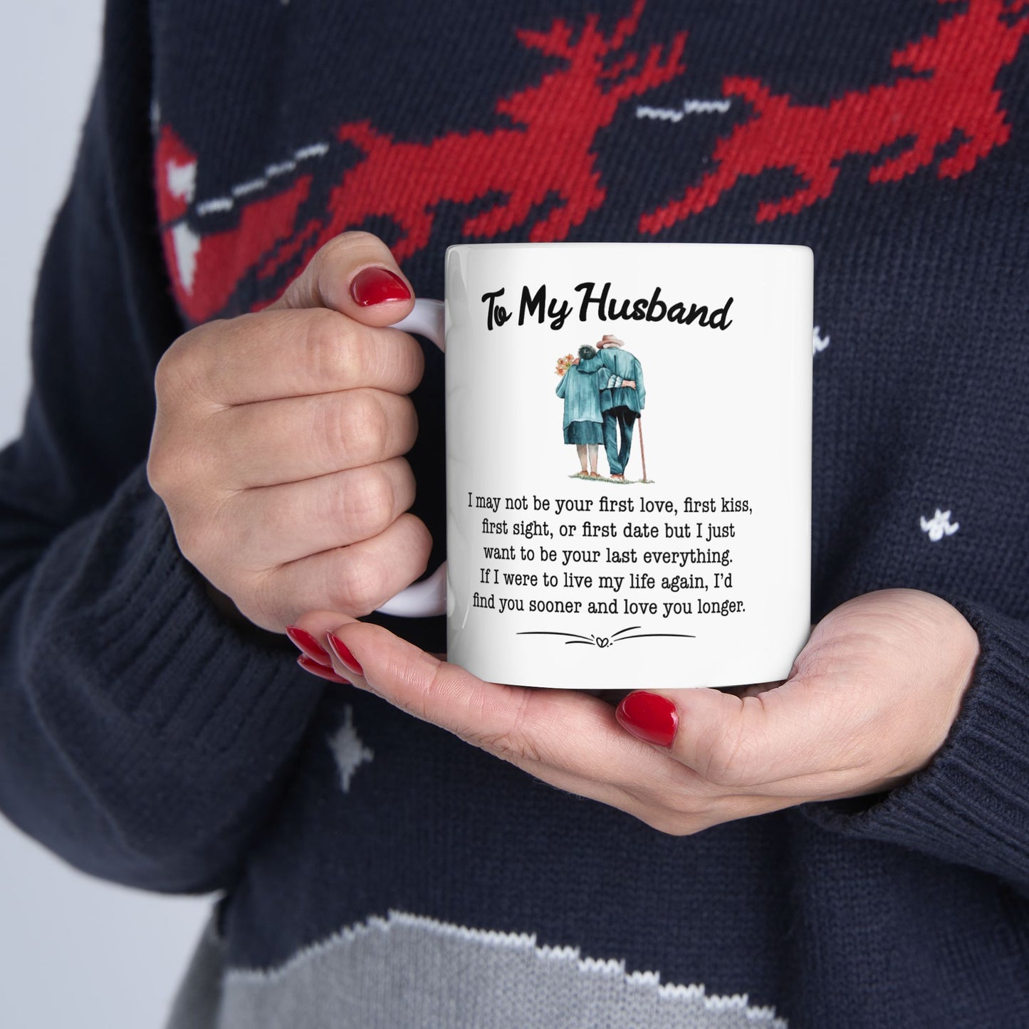 "To My Husband Forever Love – Hand in Hand Couple's Mug"