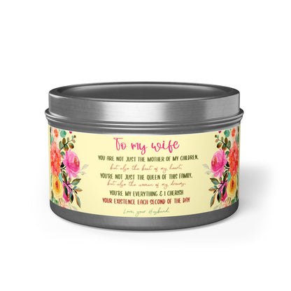 To My Beloved Wife Love Note Candle - Aromatherapy Tin Candle