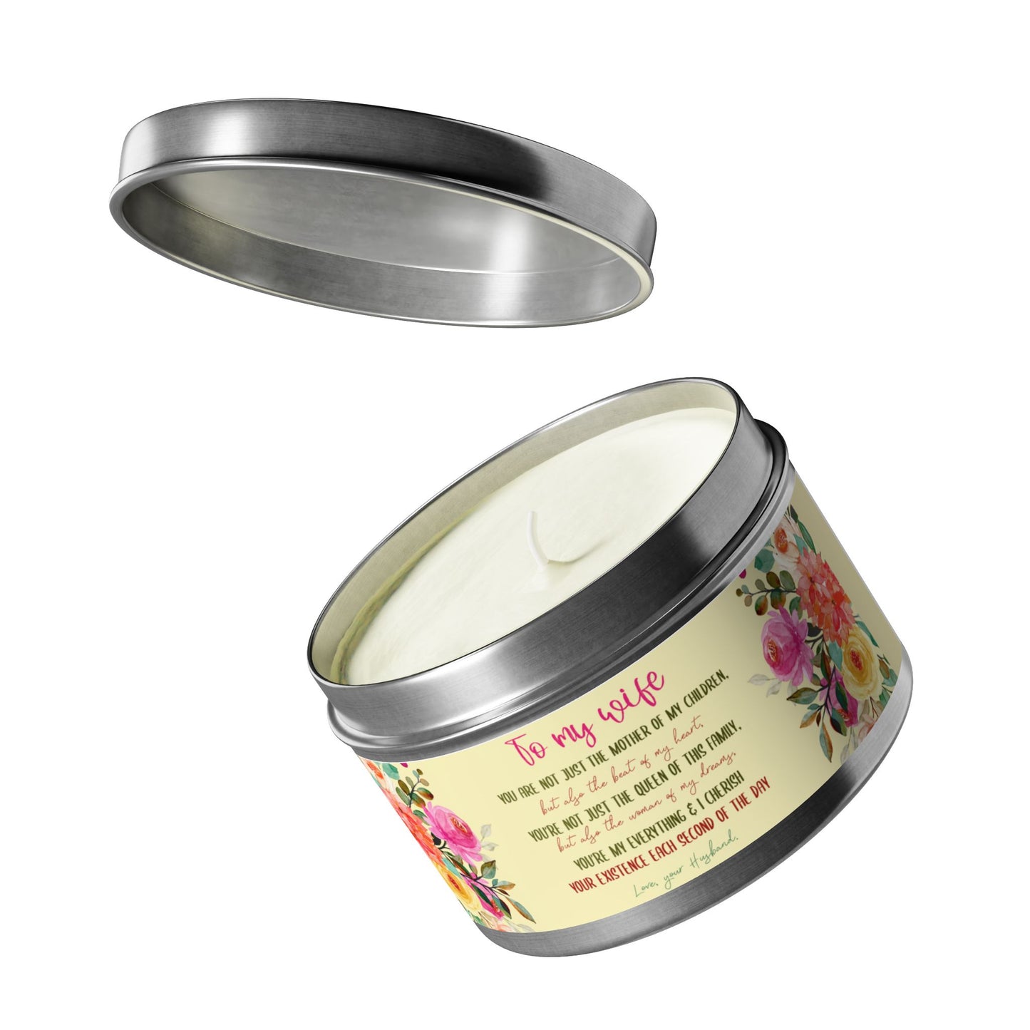 To My Beloved Wife Love Note Candle - Aromatherapy Tin Candle