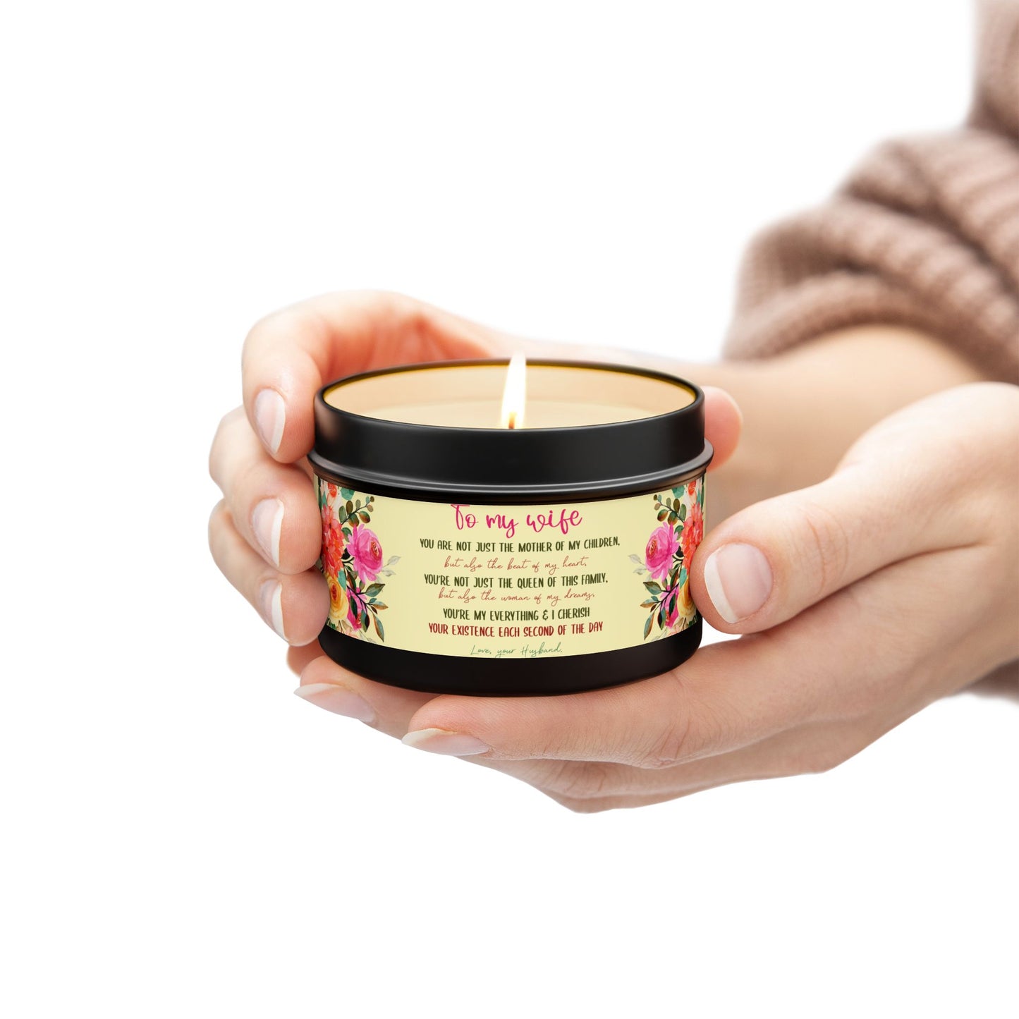 To My Beloved Wife Love Note Candle - Aromatherapy Tin Candle