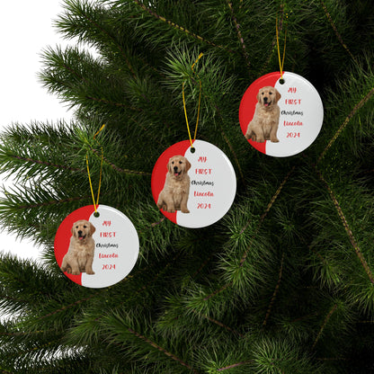 Golden Retriever First Christmas Ornament, Gift for Her, Puppies First Christmas, Christmas Gift, dog lover, Golden gift